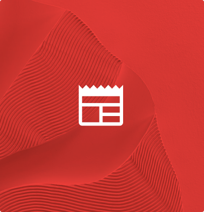 A red textured image with a media icon.