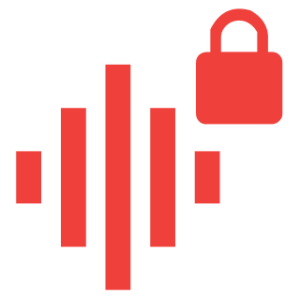 Icon of audio wave and lock
