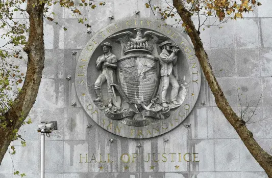 County of San Francisco Hall of Justice exterior of the building