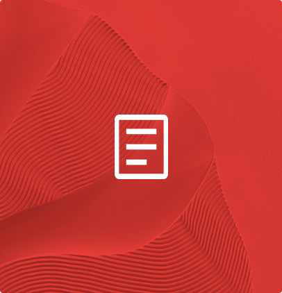 A red textured background image overlaid with a white icon of a transcript