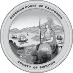 Siskiyou County Court Seal in black and white